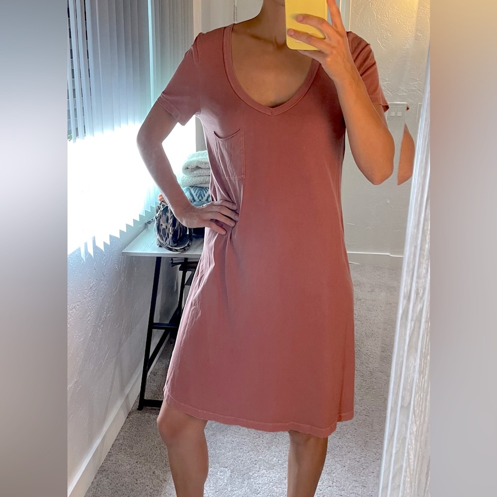 T.la shirt dress - clay/salmonish color size S